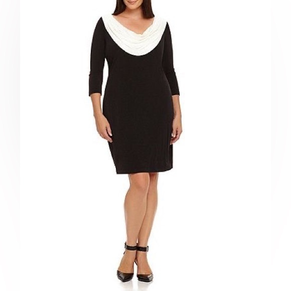 Calvin Klein Sequin Draped Neck Sheath Dress - Picture 1 of 8